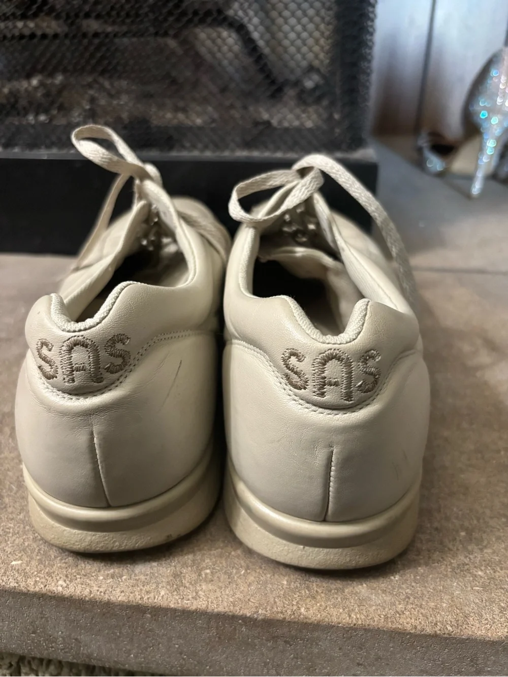 SAS Time Out Bone Color Leather Walking Sneakers size 12 men